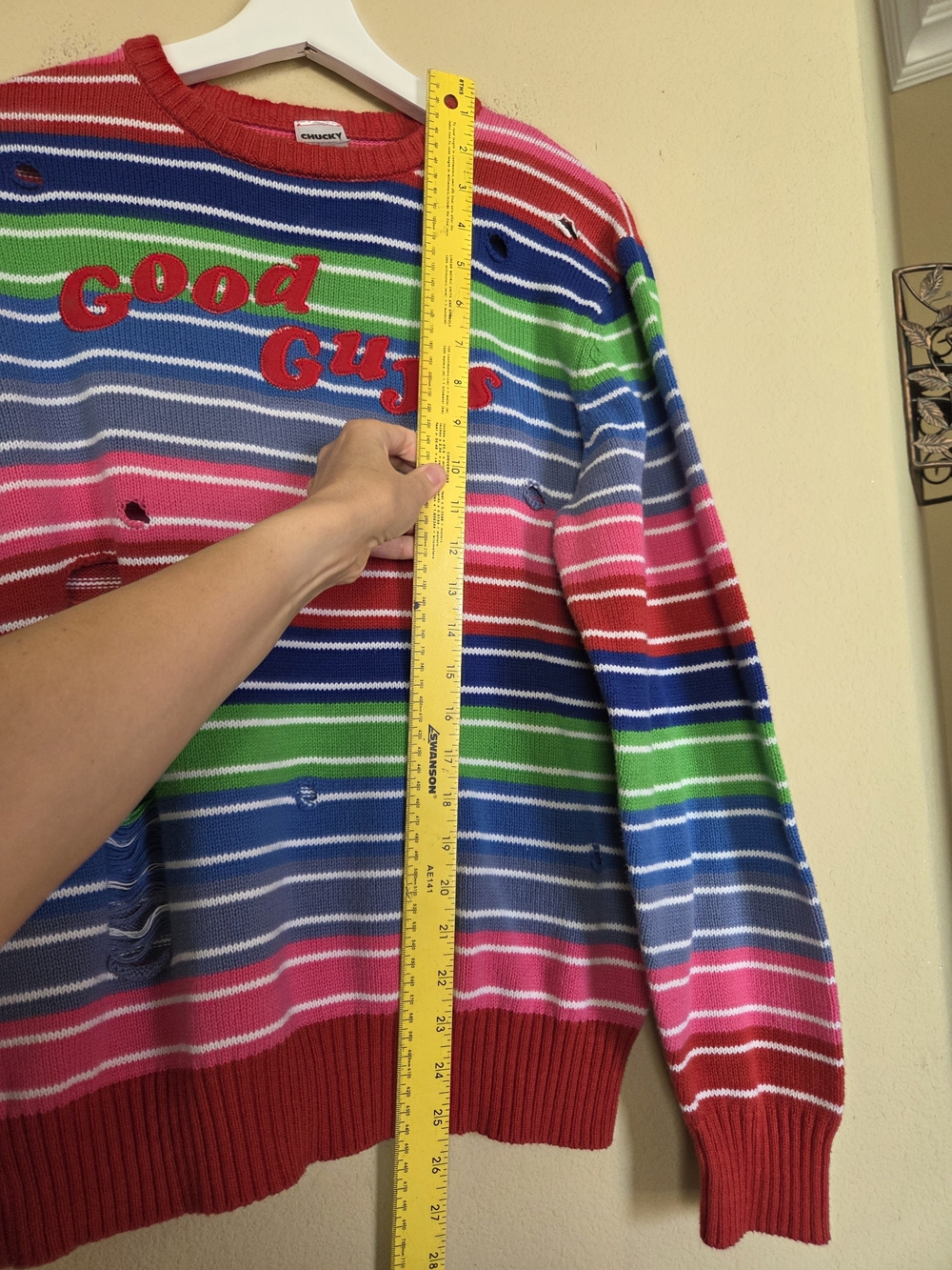 Chucky Good Guys Sweater Spirit Striped Sweater Halloween Costume - Picture 2 of 9